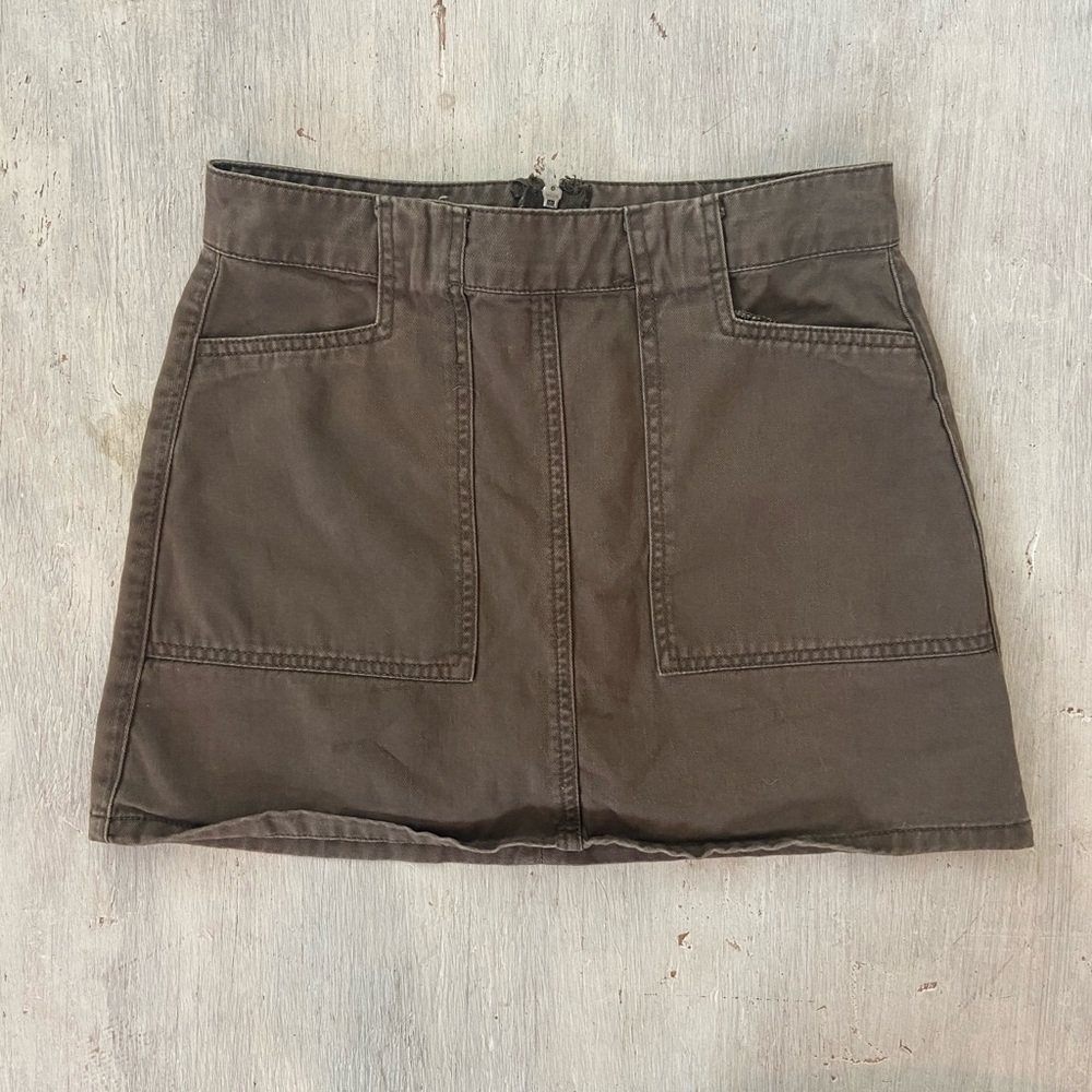 Army Green Mini Skirt